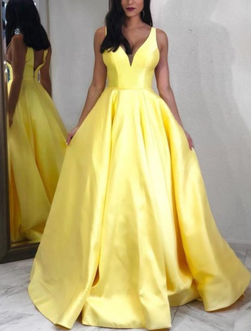 yellow prom dress,yellow ball gown,ball gown prom dresses,yellow evening gown HZ1023